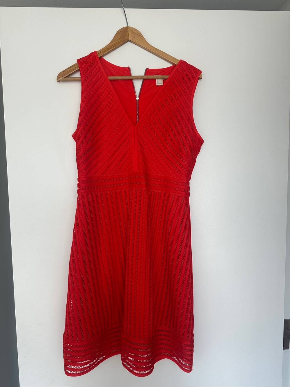 J. Crew Red Sleeveless V-Neck Dress